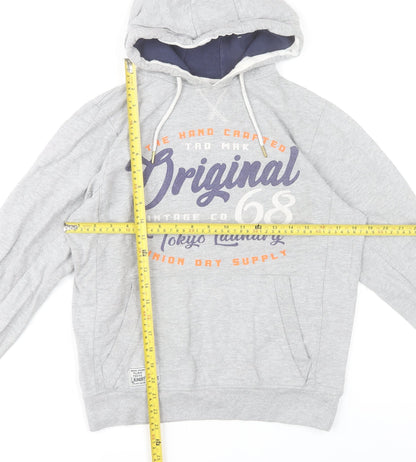 Tokyo Laundry Men’s Grey Pullover Hoodie Size S Graphic Print Casual