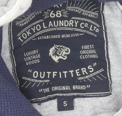 Tokyo Laundry Men’s Grey Pullover Hoodie Size S Graphic Print Casual