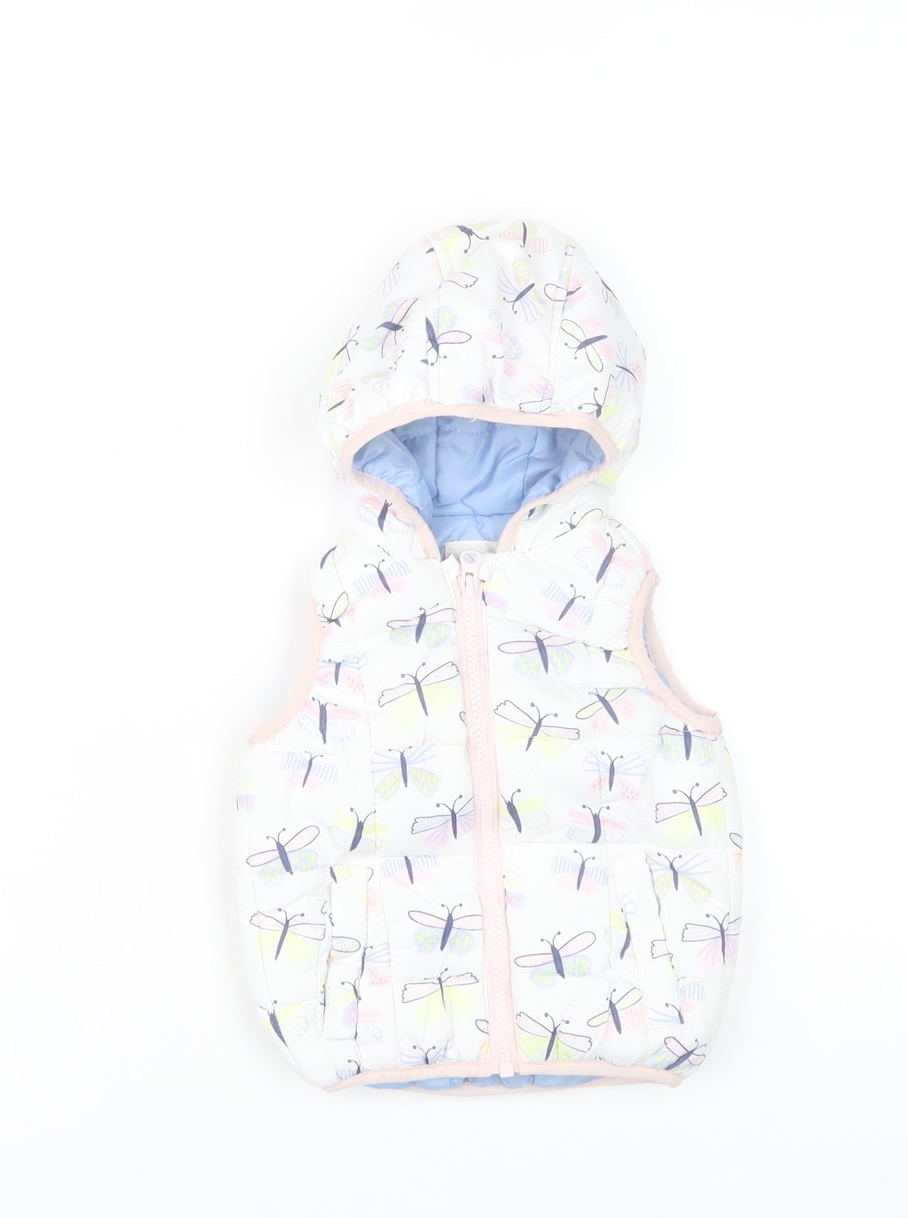 Young Dimension Girls Multicoloured 12-18M Puffer Jacket Hooded Butterfly Print