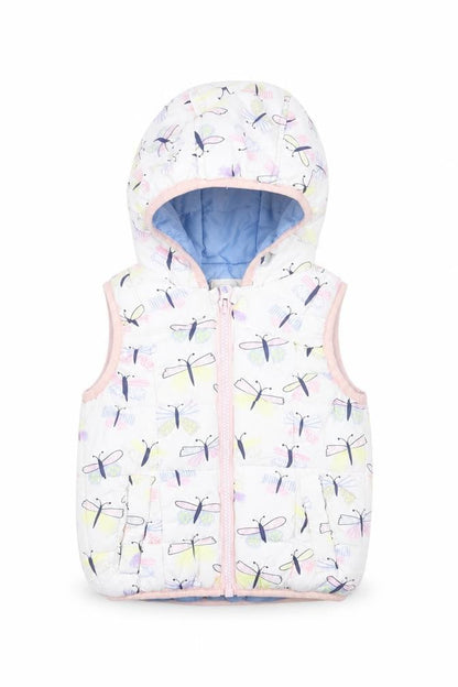 Young Dimension Girls Multicoloured 12-18M Puffer Jacket Hooded Butterfly Print