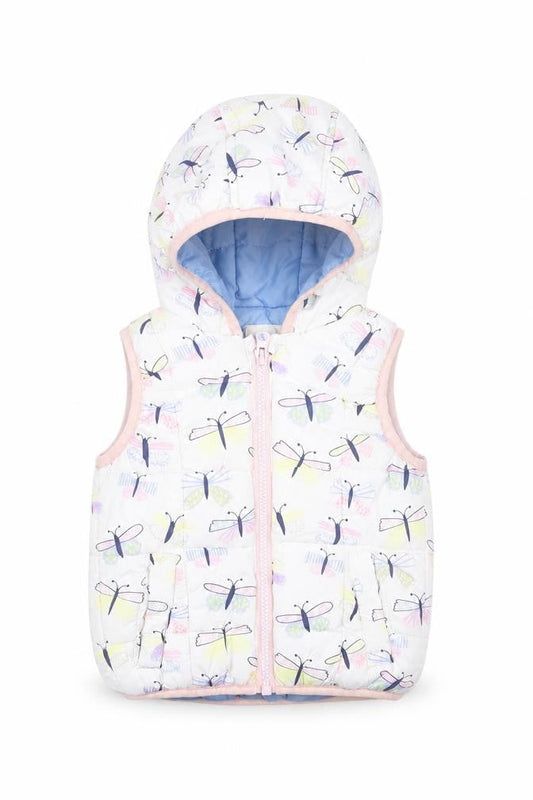 Young Dimension Girls Multicoloured 12-18M Puffer Jacket Hooded Butterfly Print
