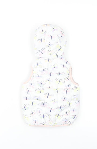 Young Dimension Girls Multicoloured 12-18M Puffer Jacket Hooded Butterfly Print