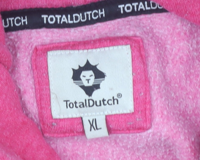 TotalDutch Womens Pink Graphic Hoodie XL Pullover Casual