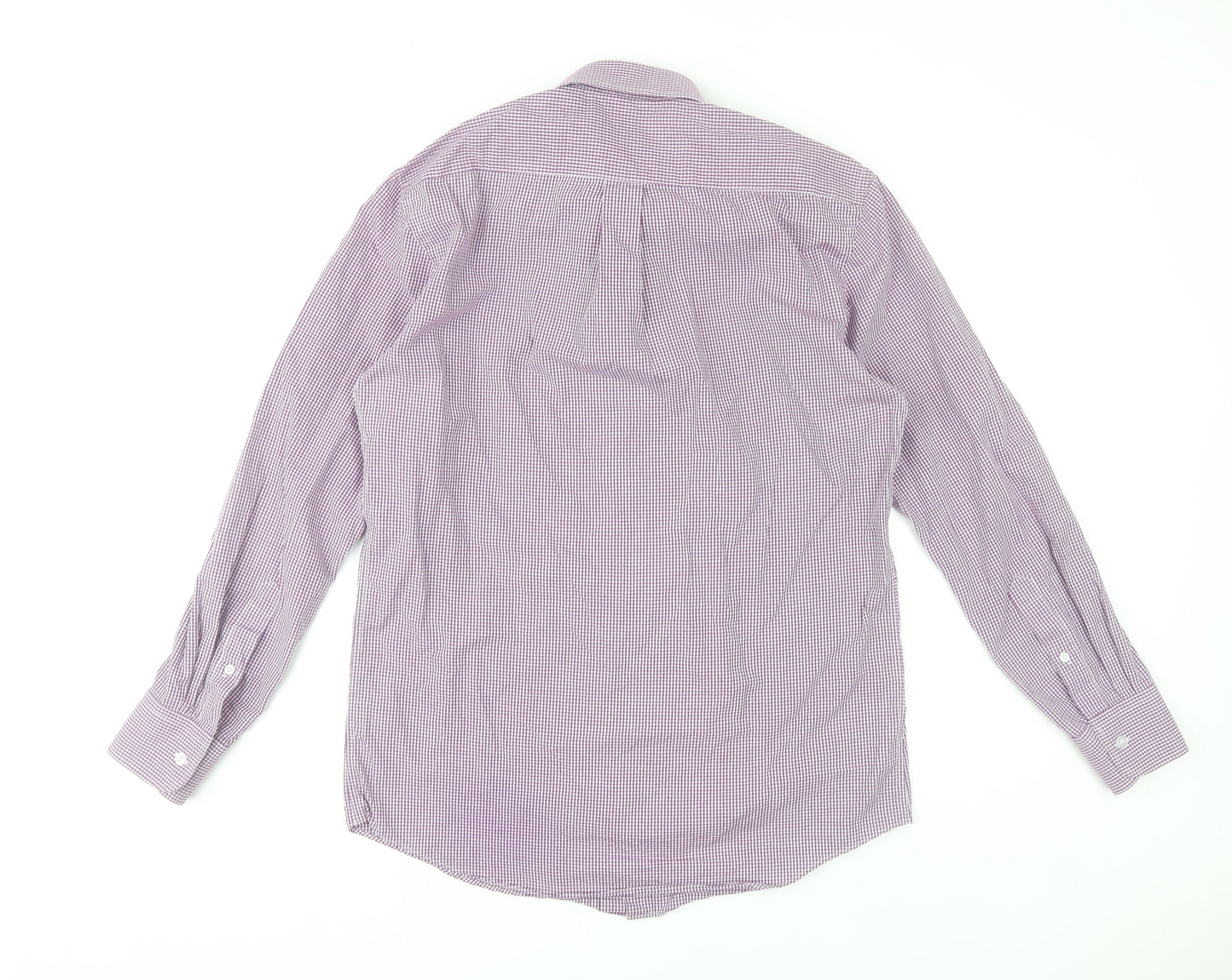 Dunnes Stores Men’s Purple Check Long Sleeve Dress Shirt 15in Collar