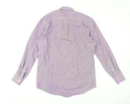 Dunnes Stores Men’s Purple Check Long Sleeve Dress Shirt 15in Collar