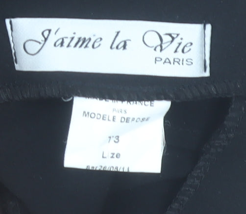 J'aime la Vie Women Black Slim Fit Straight Leg Trousers L