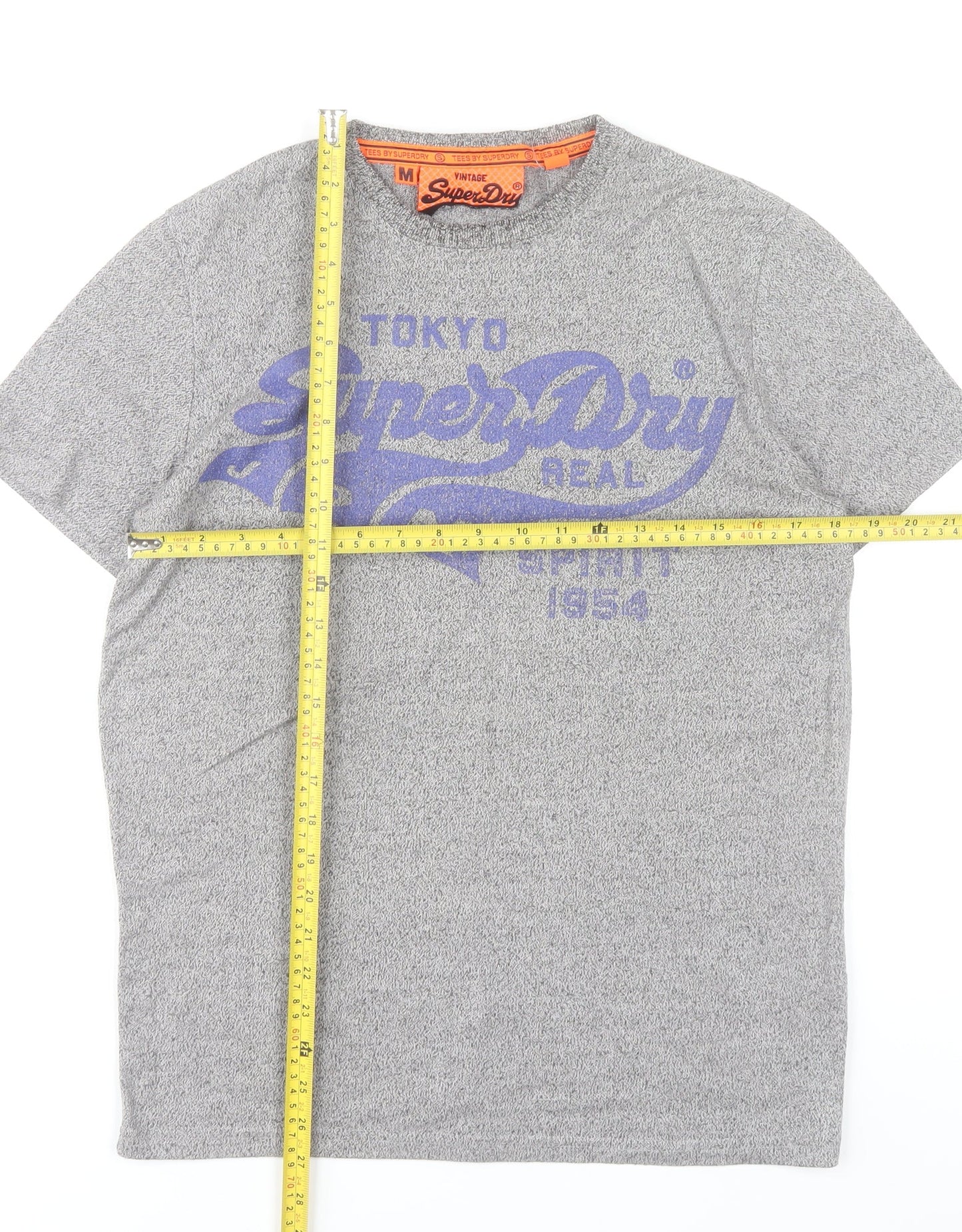 Superdry Men's Grey Graphic Print Vintage T-Shirt Size M