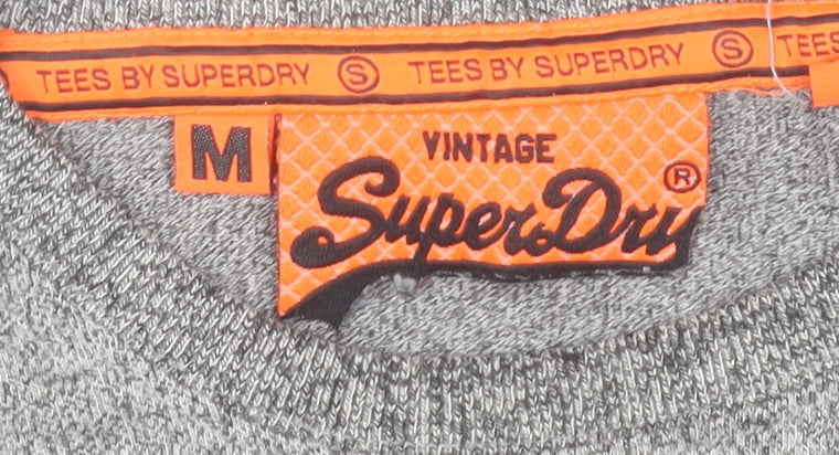 Superdry Men's Grey Graphic Print Vintage T-Shirt Size M