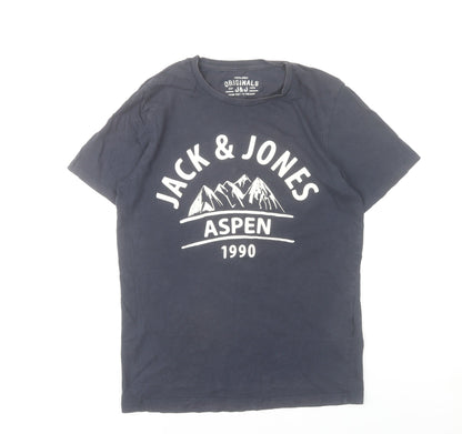 Mens UK Size S JACK & JONES Blue  T-Shirt