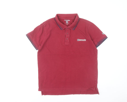 Lambretta Men’s Red Polo Shirt Small Twin Tipped Cotton