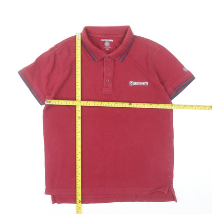 Lambretta Men’s Red Polo Shirt Small Twin Tipped Cotton