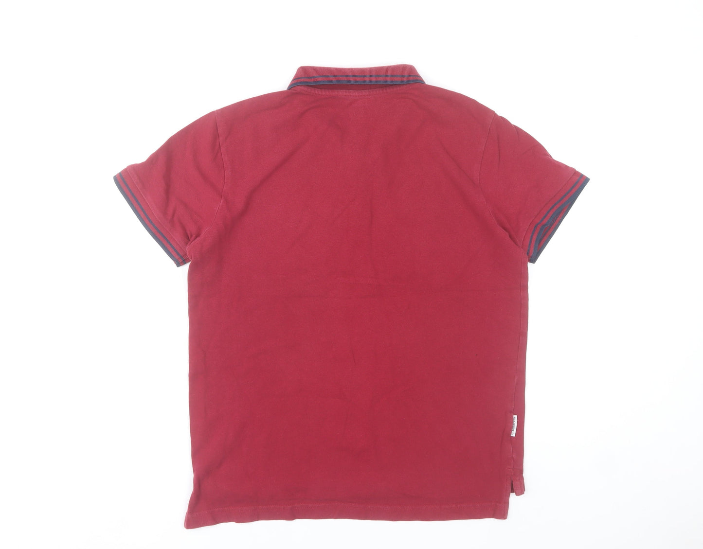 Lambretta Men’s Red Polo Shirt Small Twin Tipped Cotton
