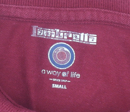 Lambretta Men’s Red Polo Shirt Small Twin Tipped Cotton