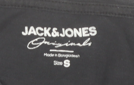 Mens UK Size S JACK & JONES Black  T-Shirt