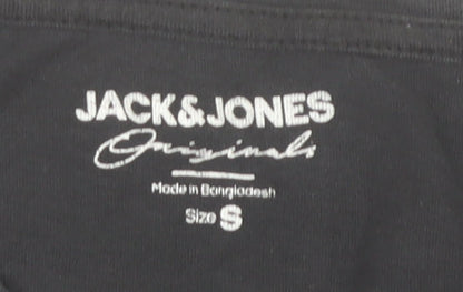 Mens UK Size S JACK & JONES Black  T-Shirt