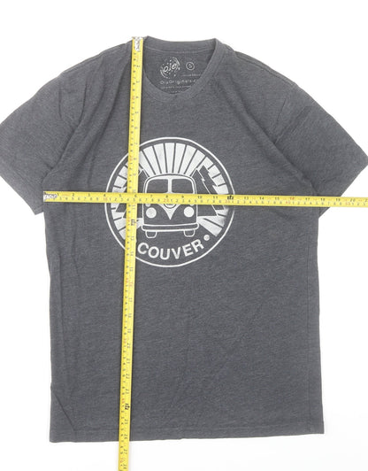 Ole Originals Men's Grey Small Graphic Print Retro T-Shirt