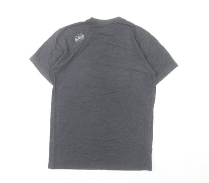 Ole Originals Men's Grey Small Graphic Print Retro T-Shirt