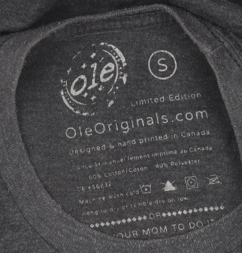 Ole Originals Men's Grey Small Graphic Print Retro T-Shirt
