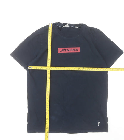 Jack & Jones Men’s Blue Logo Core T-Shirt Size S Casual Cotton