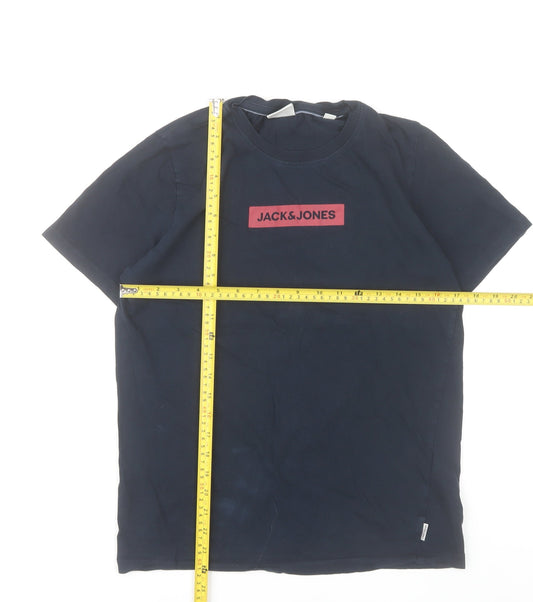 Jack & Jones Men’s Blue Logo Core T-Shirt Size S Casual Cotton
