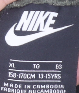 Boys UK Size 13-15 Years Nike Regular Fit Jogger Green Trousers