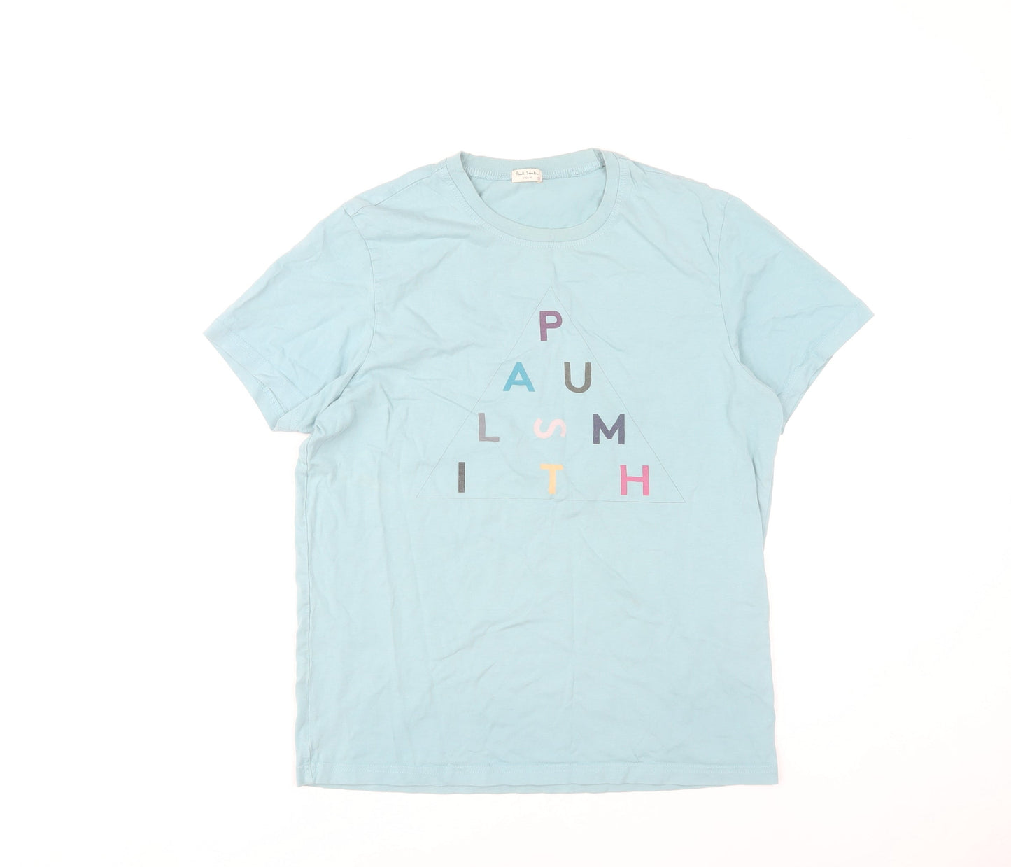 Paul Smith Men’s Blue Small Graphic Logo Cotton T-Shirt