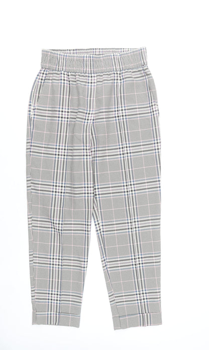 Primark Women’s Grey Check Tapered Chino Trousers Size 10