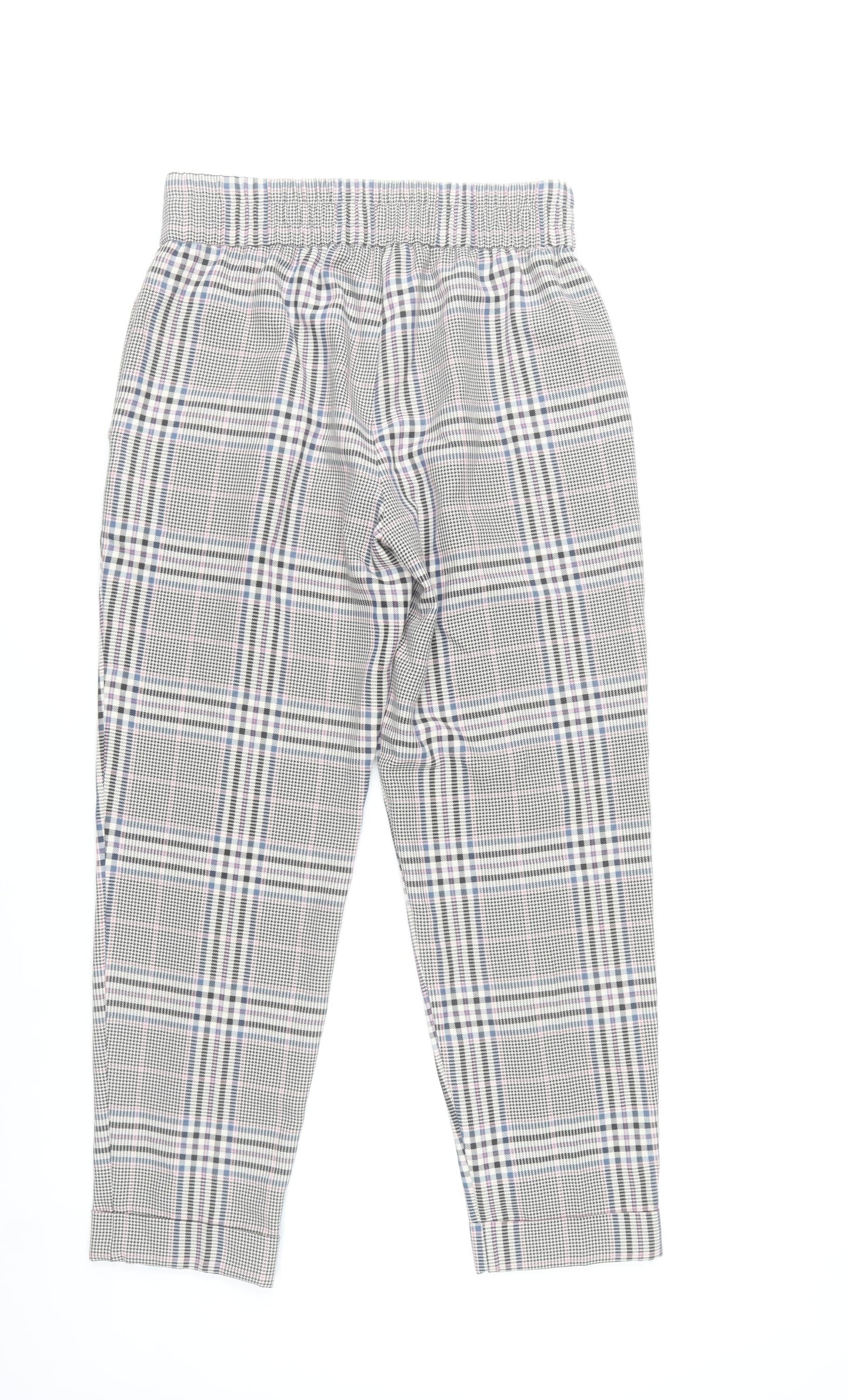 Primark Women’s Grey Check Tapered Chino Trousers Size 10