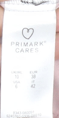 Primark Women’s Grey Check Tapered Chino Trousers Size 10