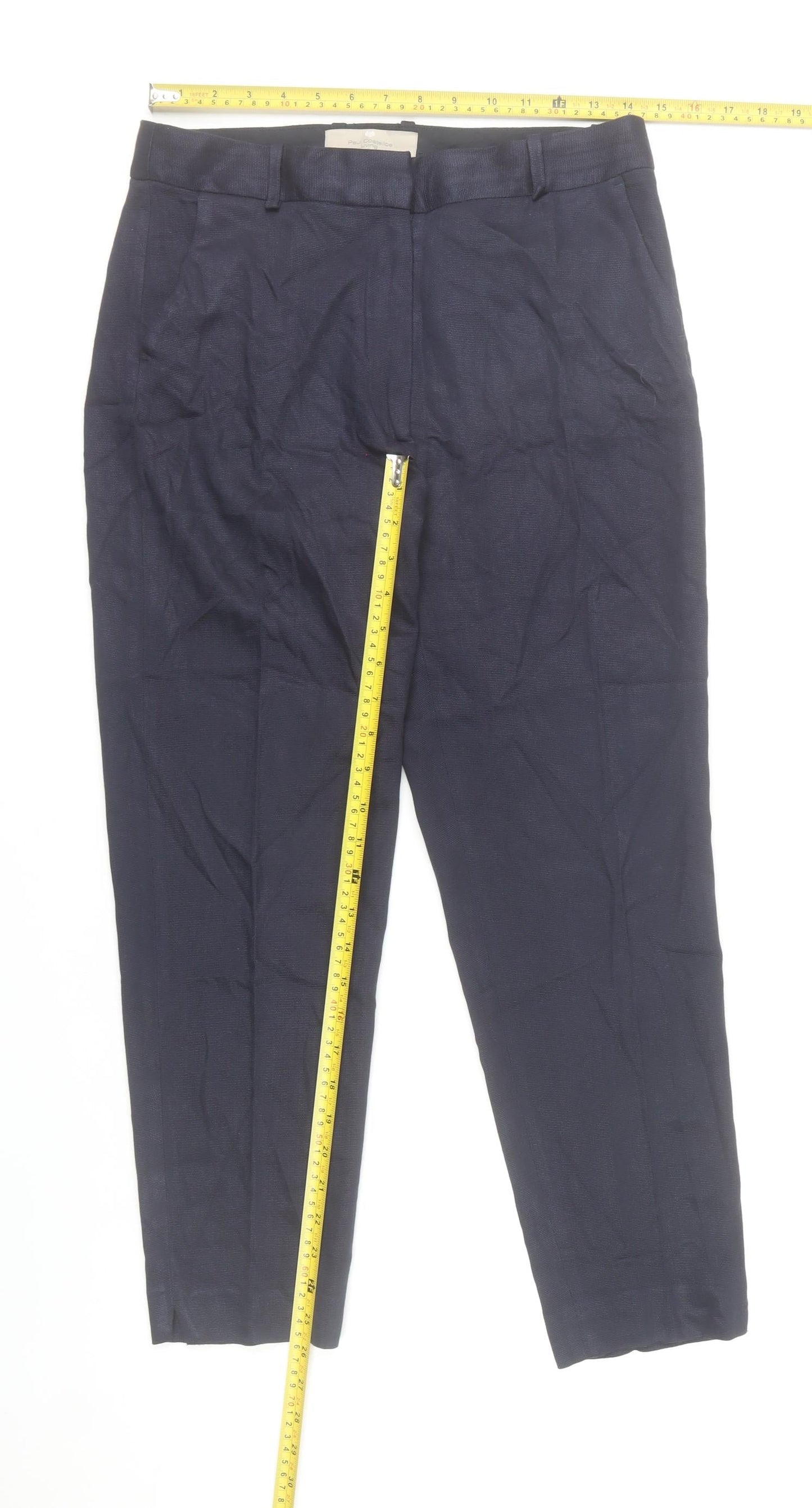 Paul Costelloe Womens Blue Size 10 Straight Leg Work Trousers