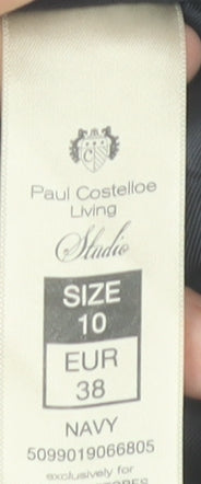 Paul Costelloe Womens Blue Size 10 Straight Leg Work Trousers