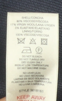 Paul Costelloe Womens Blue Size 10 Straight Leg Work Trousers