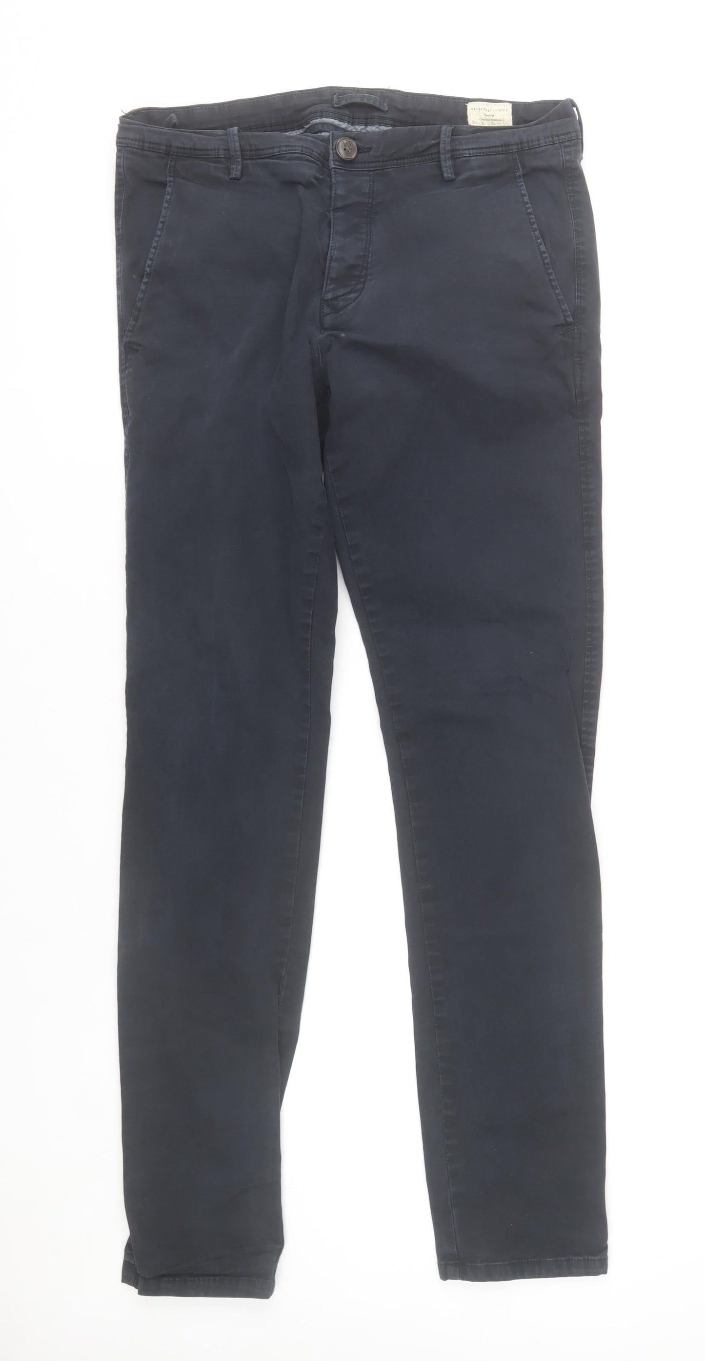 Selected Homme Men's Blue Chino Slim Fit Trousers Size 32/34
