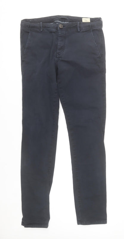 Selected Homme Men's Blue Chino Slim Fit Trousers Size 32/34