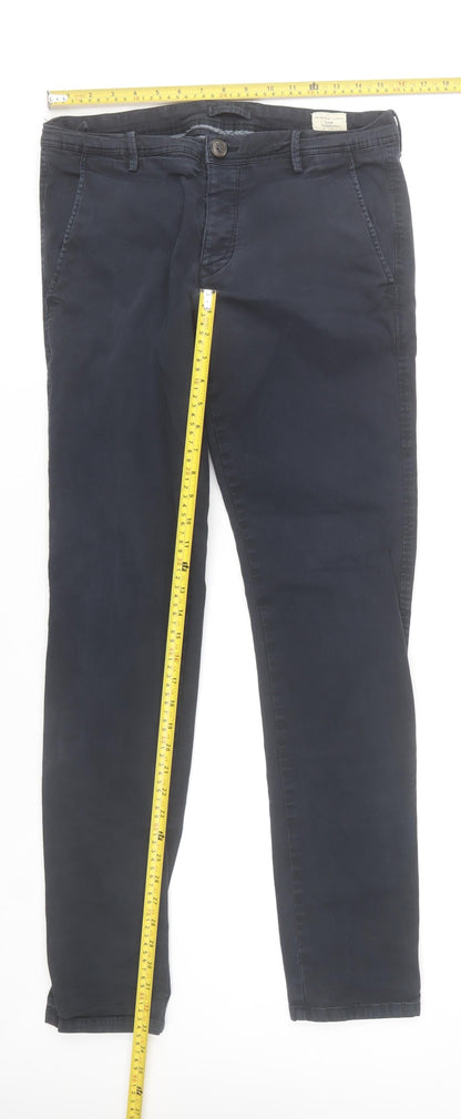 Selected Homme Men's Blue Chino Slim Fit Trousers Size 32/34
