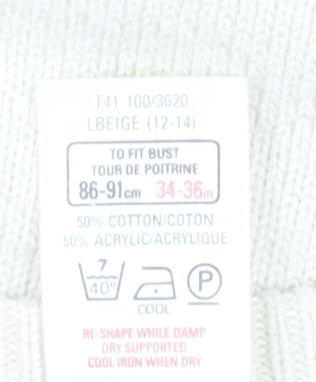 Marks and Spencer Women’s Beige Cardigan Size 12-14 Cotton Blend