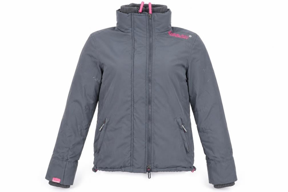 Womens UK Size S Superdry Grey Windbreaker Coat