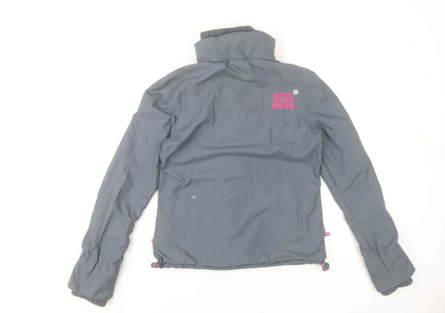 Womens UK Size S Superdry Grey Windbreaker Coat