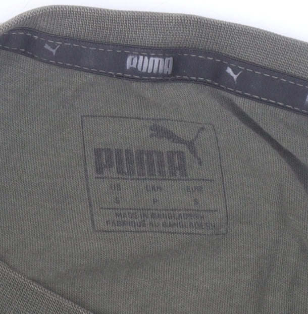 Puma Men’s Green Small T-Shirt Crew Neck Short Sleeve Cotton Sportswear