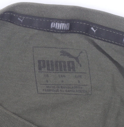 Puma Men’s Green Small T-Shirt Crew Neck Short Sleeve Cotton Sportswear