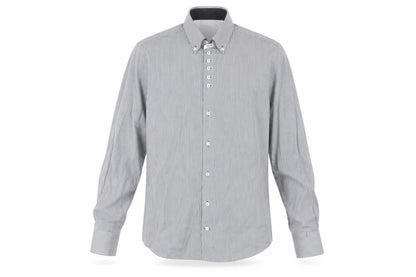 7 Camicie Men’s Grey Striped Button-Down Dress Shirt L