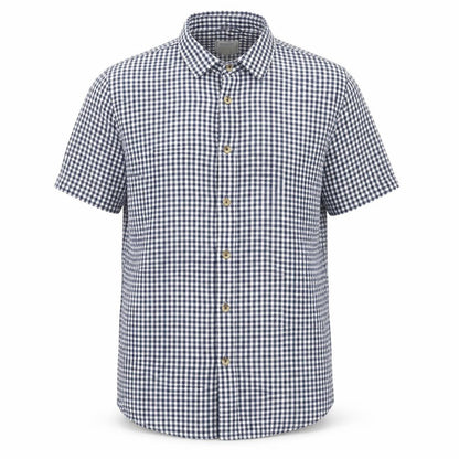 Mountain Warehouse Men's Blue Check Cotton Short Sleeve Shirt L