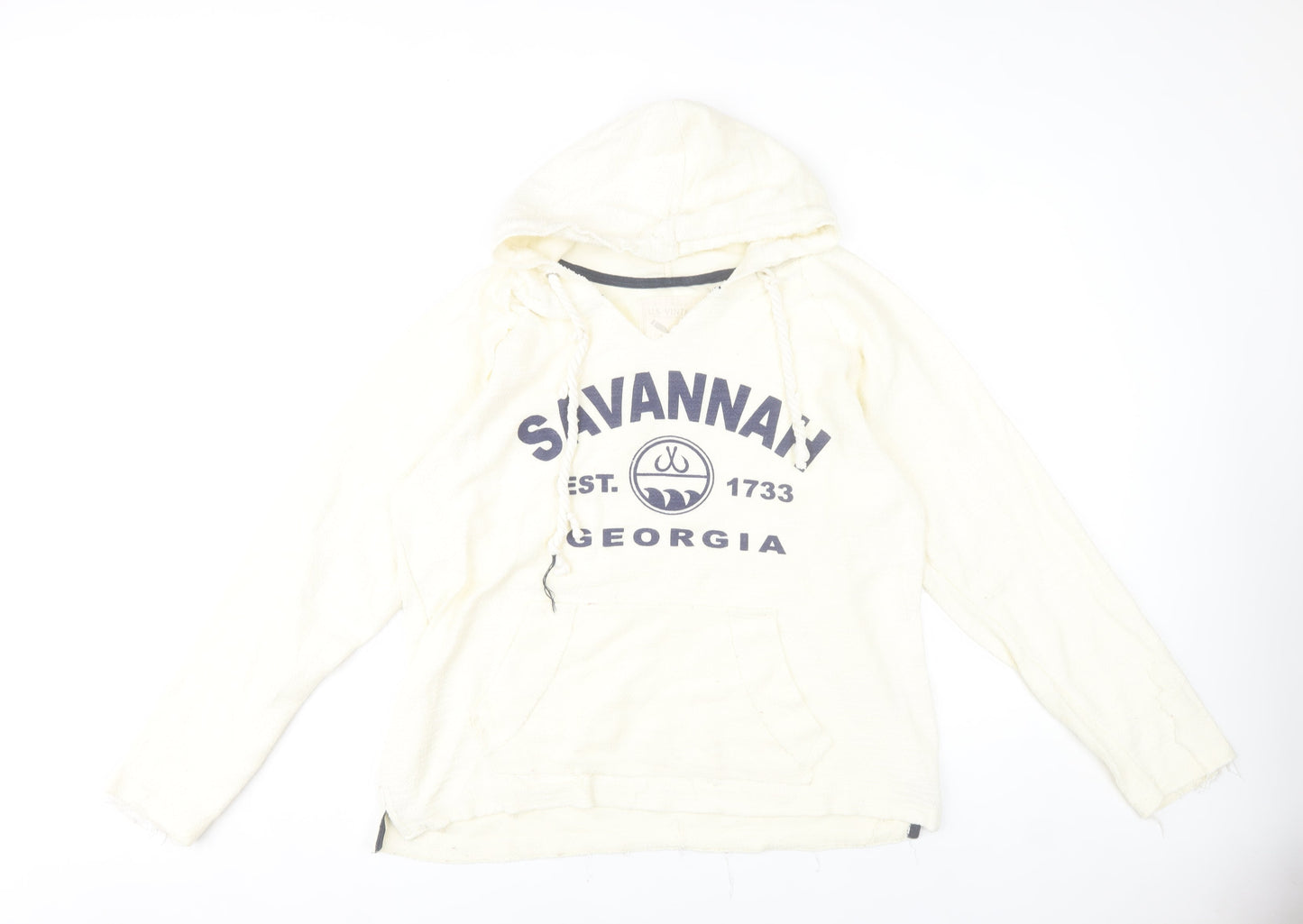 U.S. Vintage Womens Ivory Pullover Hoodie Small Savannah Logo