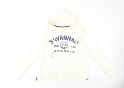 U.S. Vintage Womens Ivory Pullover Hoodie Small Savannah Logo