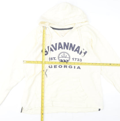 U.S. Vintage Womens Ivory Pullover Hoodie Small Savannah Logo