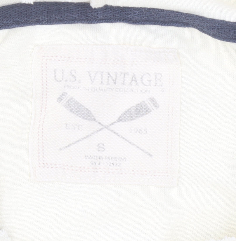 U.S. Vintage Womens Ivory Pullover Hoodie Small Savannah Logo