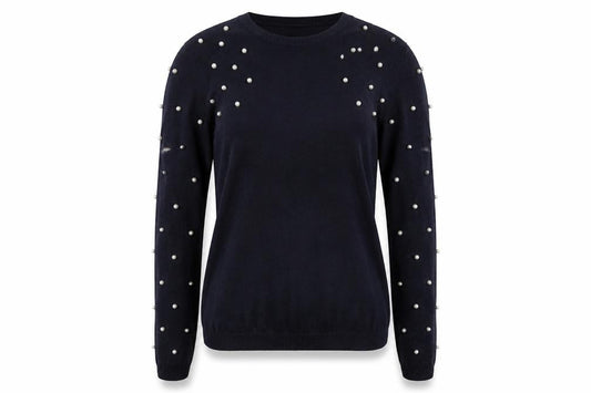 Zara Women Black Beaded Pullover Jumper Size 12 Knitwear