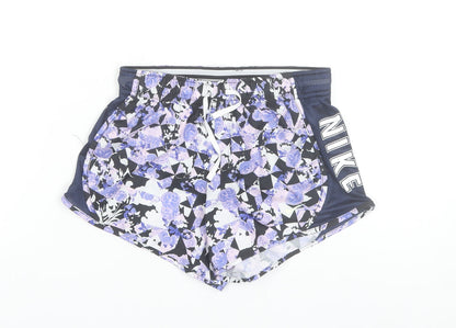 Nike Girls Multicoloured Floral Athletic Running Shorts Size 10-11Y