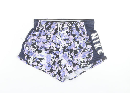 Nike Girls Multicoloured Floral Athletic Running Shorts Size 10-11Y