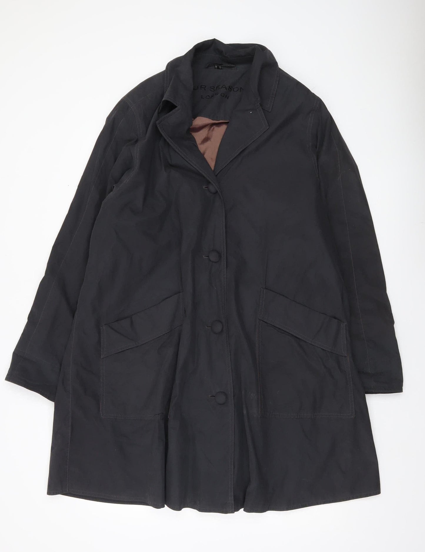 Four Seasons Womens Black Coat UK 12 Mid-Length Overcoat